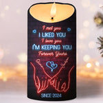 One Touch, Infinite Feelings - Couple Personalized Custom LED Candle - Christmas Gift For Couple, Husband, Wife