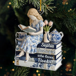 Custom Acrylic Ornament - Personalized Christmas Bookish Gifts For Book Lovers, Bookworms, Readers - Books Are My Love Language