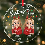 Custom Circle Glass Ornament - Personalized Christmas Best Friend Birthday Gifts For BFF, Best Friends, Bestie - Friendship Is The Gift That Lasts