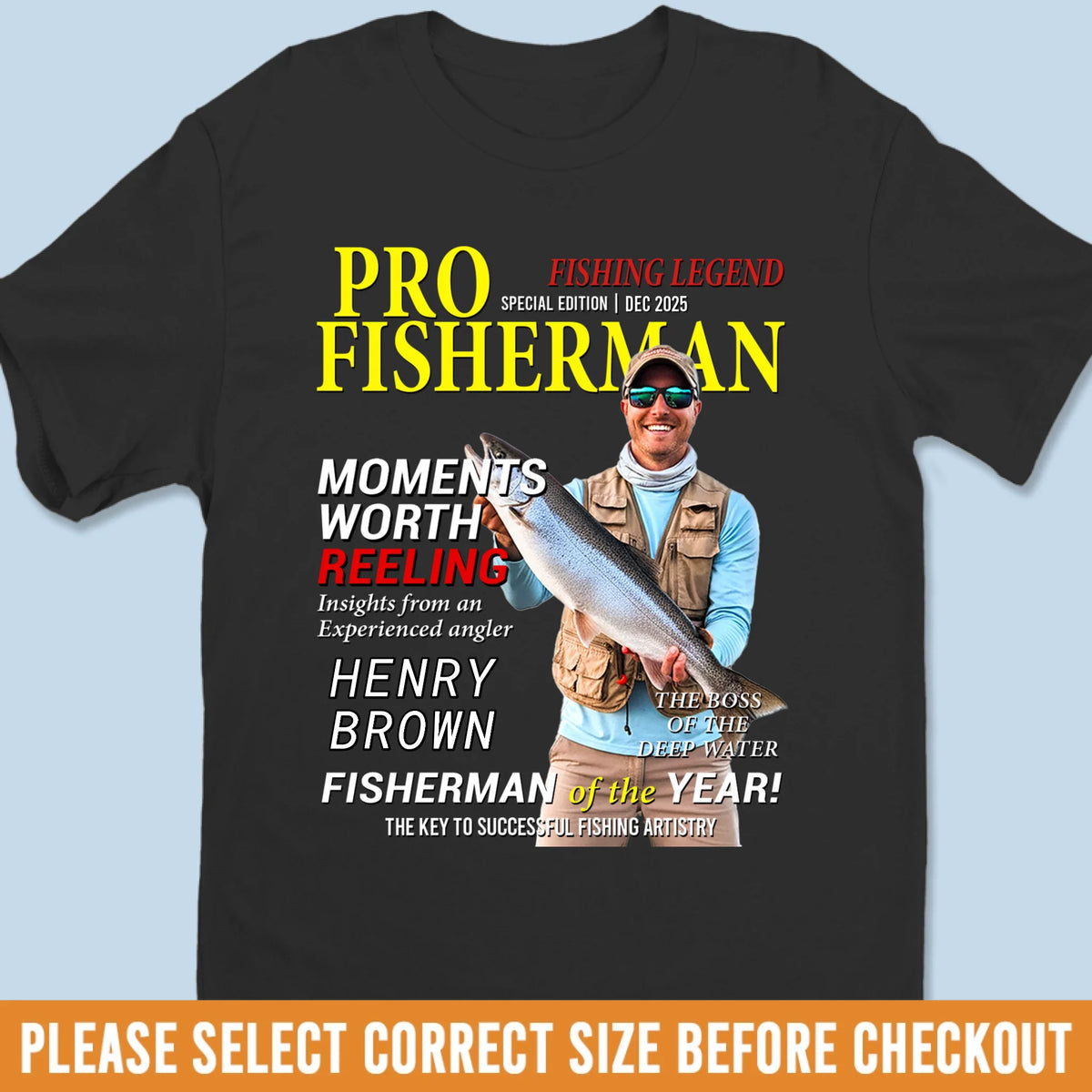 Custom Photo Unisex T-shirt, Premium T-shirt, Hoodie - Personalized Christmas Birthday Fishing Gifts For Fisherman - Living The Reel Dream