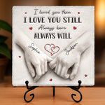 Custom Square Shaped Stone With Stand - Personalized Anniversary Wedding Gifts For Husband And Wife, Him And Her - You Make My World Calm