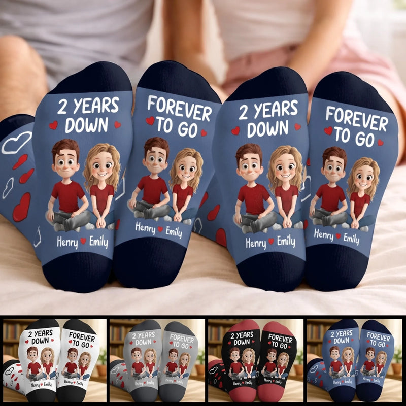 Custom Crew Socks - Personalized Anniversary Wedding Gifts For Husband And Wife, Him And Her - Love Lives In Our Moments