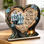 Custom 2-Layered Wooden Plaque - Personalized Anniversary Wedding Gifts For Husband And Wife, Him And Her - Where Love Learned To Stay