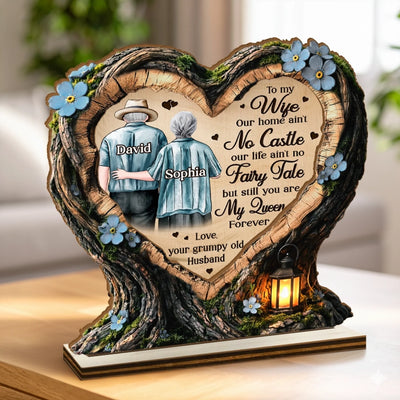Custom 2-Layered Wooden Plaque - Personalized Anniversary Wedding Gifts For Husband And Wife, Him And Her - Where Love Learned To Stay