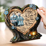 Custom 2-Layered Wooden Plaque - Personalized Anniversary Wedding Gifts For Husband And Wife, Him And Her - Where Love Learned To Stay