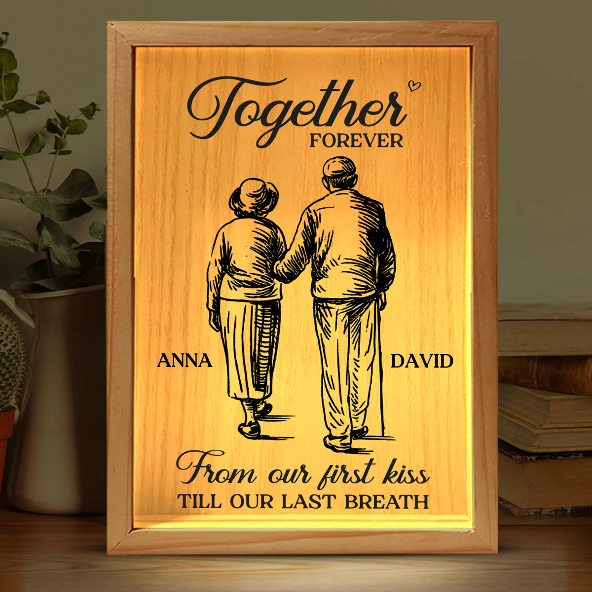 Custom Frame Light Box - Personalized Anniversary Wedding Gifts For Husband And Wife, Him And Her - Our Love Lights The Way