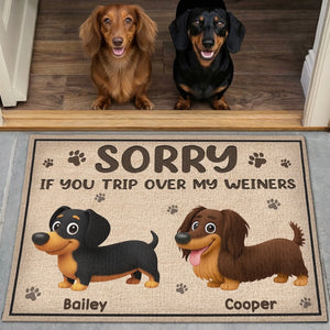 Custom Dachshund Home Decor Decorative Mat - Personalized Birthday Gifts For Dog Lovers, Dog Dad And Mom - Weiner Dogs On Duty