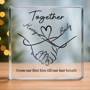 Custom Square Shaped Acrylic Plaque - Personalized Anniversary Wedding Gifts For Husband And Wife, Him And Her - Love Grows With You