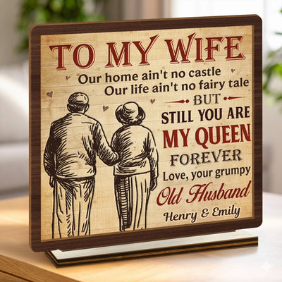 Custom 2-Layered Wooden Plaque - Personalized Anniversary Wedding Gifts For Husband And Wife, Him And Her - Together Feels So Right