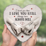 Custom Heart Shaped Stone With Stand - Personalized Anniversary Wedding Gifts For Husband And Wife, Him And Her - Love Feels Natural With You