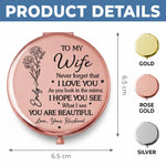 Custom Compact Mirror - Personalized Anniversary Wedding Gifts For Husband And Wife, Him And Her - Built On Love Daily