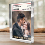 Custom Photo Rectangle Shaped Acrylic Plaque - Personalized Anniversary Wedding Gifts For Husband And Wife, Him And Her - Side By Side Forever