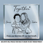 Custom Photo Square Shaped Acrylic Plaque - Personalized Anniversary Wedding Gifts For Husband And Wife, Him And Her - You Make Life Softer