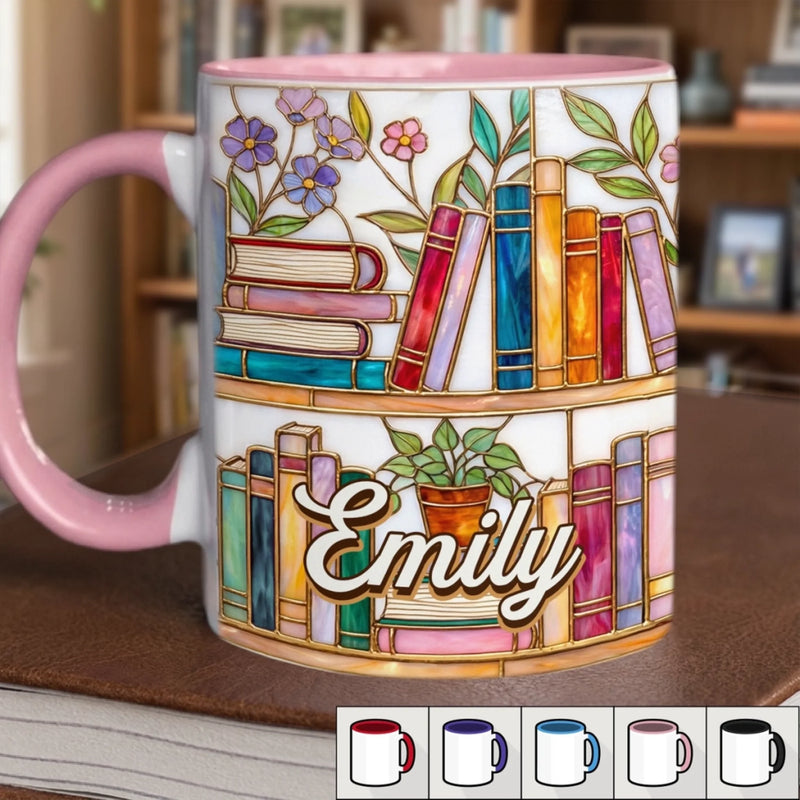 Custom Accent Mug - Personalized Bookish Gifts For Book Lovers, Bookworms, Readers - Read More Stress Less