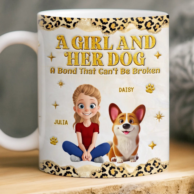 Custom 3D Inflated Effect Printed Mug - Personalized Birthday Gifts For Dog Lovers, Dog Dad And Mom - Small Paws Big Happiness