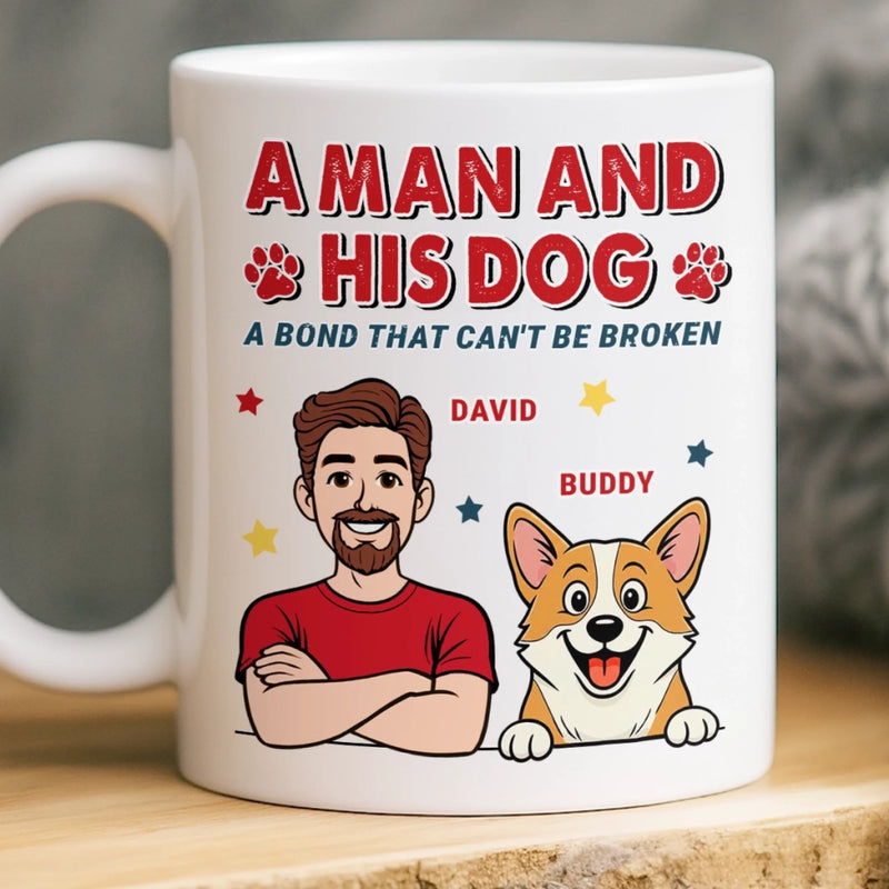 Custom Mug - Personalized Birthday Gifts For Dog Lovers, Dog Dad And Mom - Love Comes With Fur And Paws