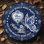 Custom Round Shaped Stone With Stand - Personalized Memorial Sympathy Gifts For Loss Of Mom, Dad - Forever Loved Never Forgotten
