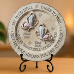Custom Round Shaped Stone With Stand - Personalized Memorial Sympathy Gifts For Loss Of Mom, Dad - Peace Beyond Words