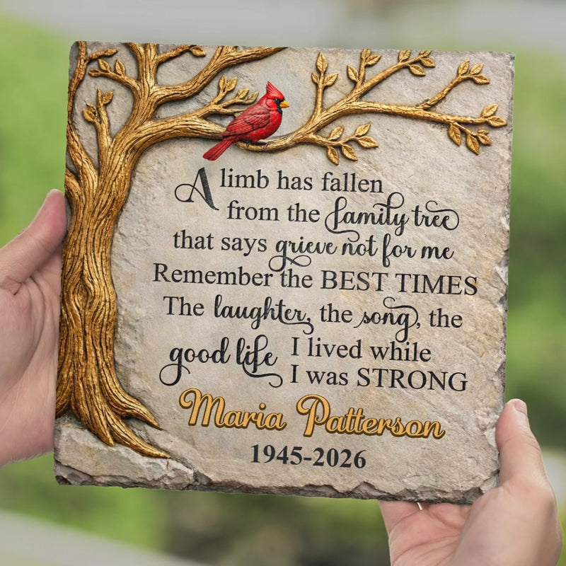 Custom Square Shaped Stone With Stand - Personalized Memorial Sympathy Gifts For Loss Of Mom, Dad - Memories Never Fade