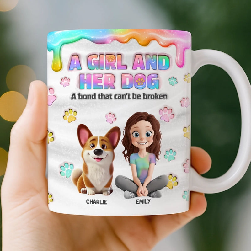 Custom 3D Inflated Effect Printed Mug - Personalized Birthday Gifts For Dog Lovers, Dog Dad And Mom - Best Kind Of Companion