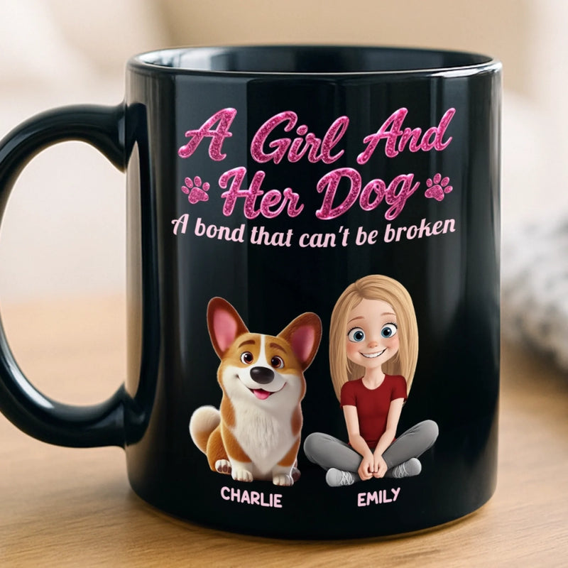 Custom Black Mug - Personalized Birthday Gifts For Dog Lovers, Dog Dad And Mom - Home Feels Warmer