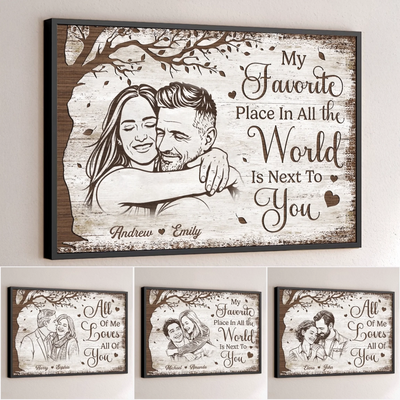 Custom Photo Horizontal Poster - Personalized Anniversary Wedding Gifts For Husband And Wife, Him And Her - Love Grows With You