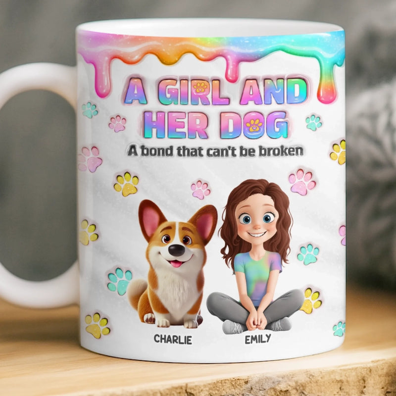 Custom 3D Inflated Effect Printed Mug - Personalized Birthday Gifts For Dog Lovers, Dog Dad And Mom - Best Kind Of Companion