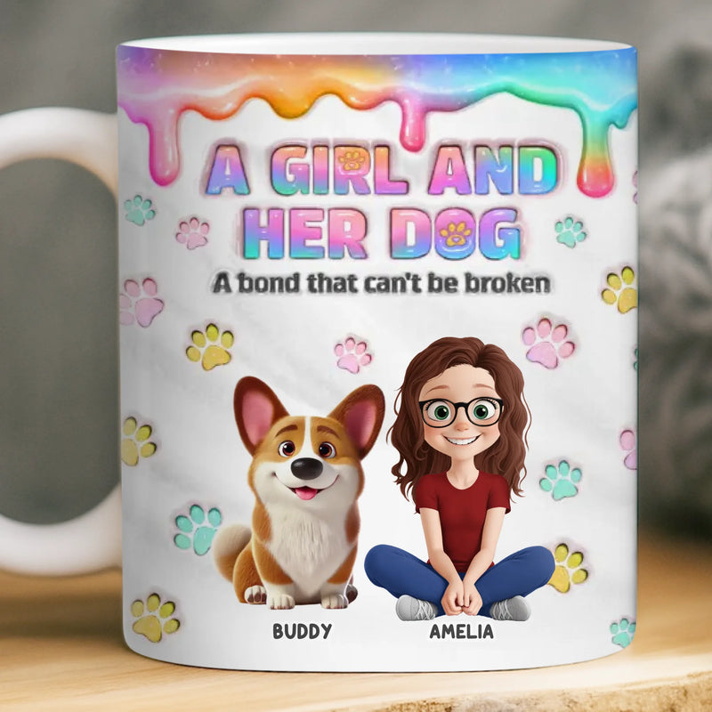 Custom 3D Inflated Effect Printed Mug - Personalized Birthday Gifts For Dog Lovers, Dog Dad And Mom - Best Kind Of Companion