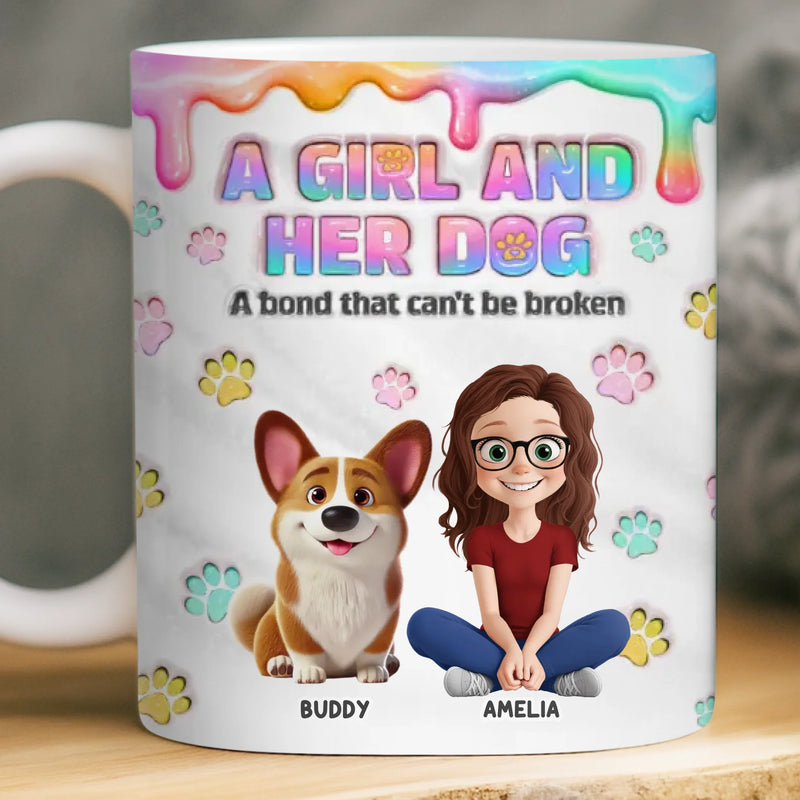 Custom 3D Inflated Effect Printed Mug - Personalized Birthday Gifts For Dog Lovers, Dog Dad And Mom - Best Kind Of Companion