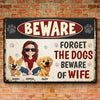 Custom Home Decor Metal Sign - Personalized Birthday Gifts For Dog Lovers, Dog Dad And Mom - Fluffy Guards Retired, New Boss Installed