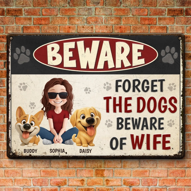 Custom Home Decor Metal Sign - Personalized Birthday Gifts For Dog Lovers, Dog Dad And Mom - Fluffy Guards Retired, New Boss Installed