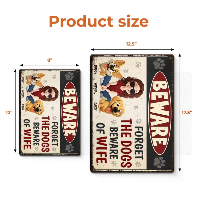 Custom Home Decor Metal Sign - Personalized Birthday Gifts For Dog Lovers, Dog Dad And Mom - Fluffy Guards Retired, New Boss Installed