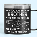 Custom 14oz Stainless Steel Tumbler With Handle -  Personalized Birthday Gifts For Dad, Brother, Sister, Kids - Love In Every Sip