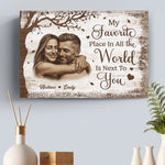 Custom Photo Horizontal Canvas - Personalized Anniversary Wedding Gifts For Husband And Wife, Him And Her - You Are My Peace