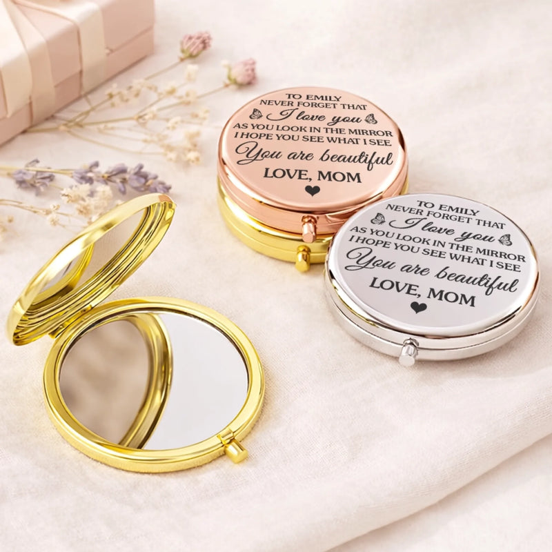 Custom Compact Mirror - Personalized Birthday Gifts For Daughter - You Shine Just Being You