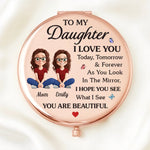 Custom Compact Mirror - Personalized Birthday Gifts For Daughter - My Love Follows You Through Every Chapter