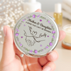 Custom Compact Mirror - Personalized Birthday Gifts For Mom, Daughter - Forever Connected By Love, Always