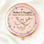 Custom Compact Mirror - Personalized Birthday Gifts For Mom, Daughter - Forever Connected By Love, Always