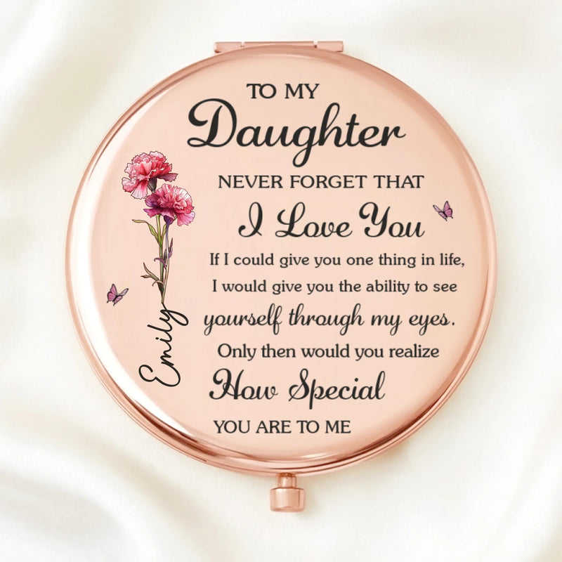 Custom Compact Mirror - Personalized Birthday Gifts For Daughter - Always My Girl, Forever Loved