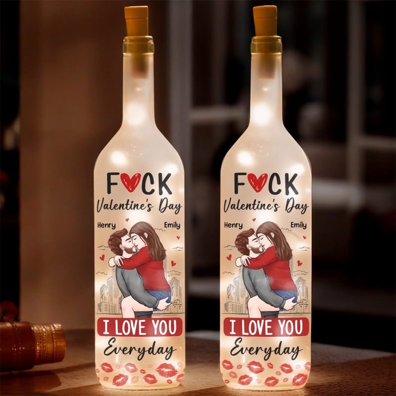 Custom Bottle Lamp - Personalized Anniversary Valentine Wedding Gifts For Husband And Wife, Him And Her - Love Feels Calm With You