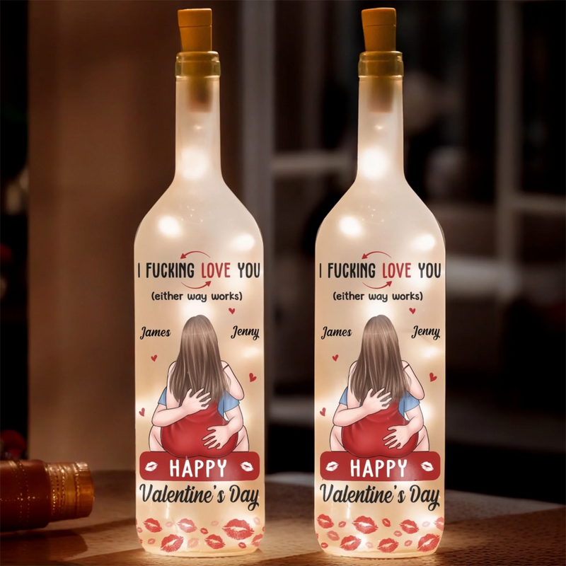 Custom Bottle Lamp - Personalized Anniversary Valentine Wedding Gifts For Husband And Wife, Him And Her - Together We Choose Us