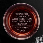 Custom Whiskey Glass With Bottom And Side Engraving - Personalized Anniversary Wedding Gifts For Husband And Wife, Him And Her - Love Aged To Perfection