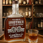 Custom Whiskey Bottle - Personalized Birthday Gifts For Brother - Real Brotherhood Never Ends