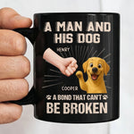Custom Black Mug - Personalized Birthday Gifts For Dog Cat Lovers, Dog Dad And Mom, Cat Owners - Fur Makes Me Happy
