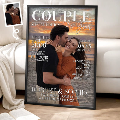 Custom Photo Vertical Poster - Personalized Anniversary Wedding Gifts For Husband And Wife, Him And Her - Love Finds Us Every Day