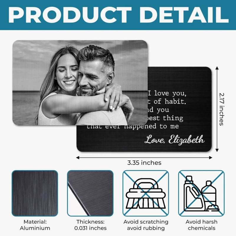 Custom Photo Metal Wallet Card - Personalized Anniversary Wedding Gifts For Husband And Wife, Him And Her - You Make Everything Softer