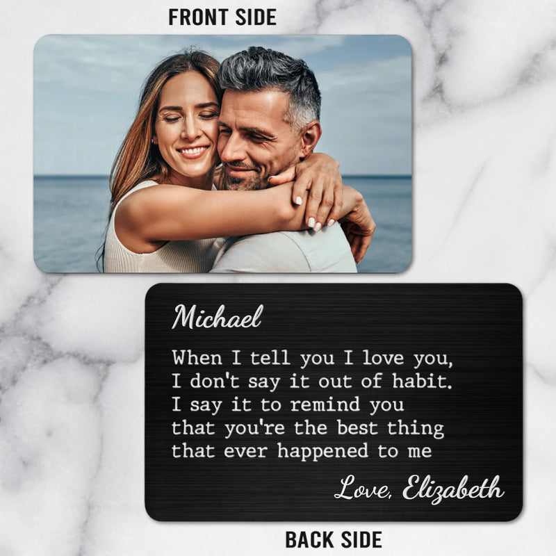 Custom Photo Metal Wallet Card - Personalized Anniversary Wedding Gifts For Husband And Wife, Him And Her - You Make Everything Softer