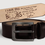 Custom Engraved Leather Belt - Personalized Anniversary Wedding Gifts For Husband And Wife, Him And Her - You Are My Everyday Choice