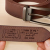 Custom Double-Sided Engraved Leather Belt - Personalized Anniversary Wedding Gifts For Husband And Wife, Him And Her - Always Think Of Me
