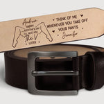 Custom Engraved Leather Belt - Personalized Anniversary Wedding Gifts For Husband And Wife, Him And Her - We Fit Without Trying